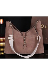 AAAAA Gucci New Jackie Medium Shoulder Bag Suede Leather 246907 Grey VS07445