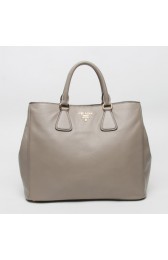 AAAAA Imitation Prada Original Grained Calfskin Leather Tote Bag BN2423 in Grey XZ VS06297