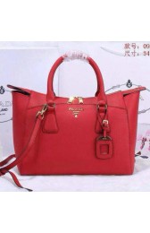 Best Prada Grainy Leather Tote Bag BN0920 Red VS08809