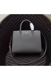 Best Prada Small Bibliotheque Saffiano Leather Bag Grey 1BA050 VS08727