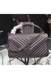 Best Quality Imitation Saint Laurent Top Handle Bag in Grey Matelasse Leather 392738 VS01689
