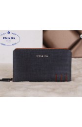 Best Quality Prada Original Leather Clutch P51302 Black VS02252