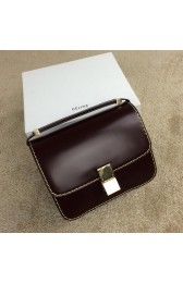 Celine Classic Box Small Flap Bag Smooth Leather C11042 Burgundy VS07860