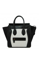 Celine Luggage Mini Bag Horsehair CL88022 Black&White VS08315