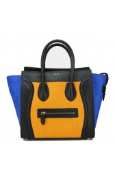 Celine Luggage Mini Bag Horsehair CL88022 Yellow&Blue&Black VS03369