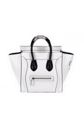 Celine Luggage Mini Boston Tote Bag Ferrari Leather CL3308 White VS09079