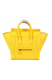Celine Luggage Mini Boston Tote Bags Calfskin Leather CL3308 Yellow VS02530