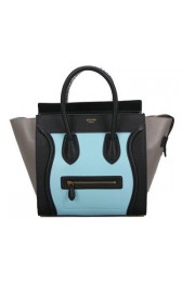 Celine Luggage Mini Tote Bag Original Leather Ci3308 Light Green&Black&Grey VS00047