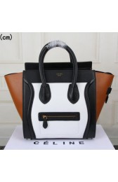 Celine Luggage Mini Tote Bag Original Leather CTS3308 White&Black&Brown VS08064