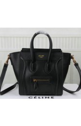 Celine Luggage Nano Bag Original Leather C3308S Black VS08905