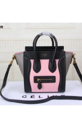 Celine Luggage Nano Bag Original Leather CT3308S Pink&Black&Grey VS08752