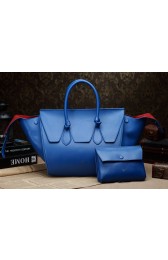 Celine Luggage Phantom Original Calfskin Leather Bags 3052 in Blue with a Clutch Bag YD VS04394