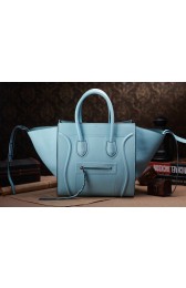 Celine Luggage Phantom Square Tote Bag 3341 in Light Blue Clemence Leather VS02634