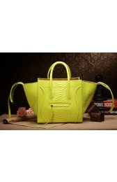Celine Luggage Phantom Square Tote Bag 3341 in Yellow Snake Leather YD VS04953