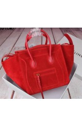 Celine Luggage Phantom Tote Bag Suede Leather 3341 Red VS04183