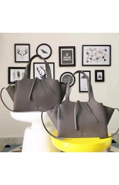 Celine Medium Tri Fold Shoulder bag in Dark Grey Calfskin 030401 VS00773