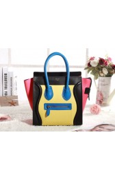 Celine Micro Luggage 3307 in Yellow with Black and Pink Original Leather YD VS09151