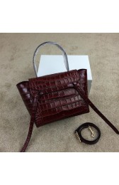 Celine mini Belt Bag Croco Leather C98311 Burgundy VS02413