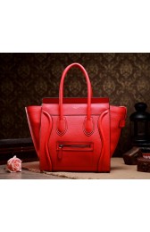 Celine Mini Luggage 3308 in Orange Red Clemence Leather VS04403