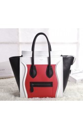 Celine Mini Luggage 3308 in Red with White and Black Original Leather VS09216