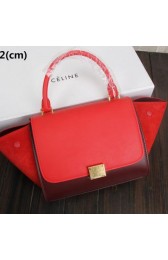 Celine mini Trapeze Bag Original Nubuck Leather CTA3345 Burgundy&Red VS01177