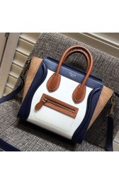 Celine Nano Luggage Original Leather White&Blue CL180910 VS03072