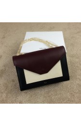 Celine Pocket Handbag Seashell Smooth Calfskin 175383 Black&White&Burgundy VS02682