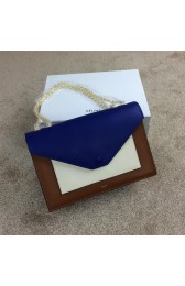 Celine Pocket Handbag Seashell Smooth Calfskin 175383 Brown&White&Royal VS01839