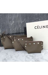 Celine Sailor Bag With Studs In Natural Calfskin Grey 260710 VS05384
