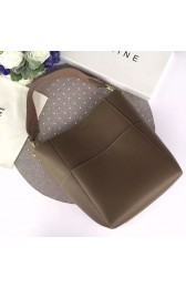 Celine Sangle Seau Bag in Natural Calfskin Khaki 240710 VS05918