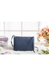 Celine Small Trio Crossbody Bag 3001 in Dark Blue Original Calfskin Leather VS04458
