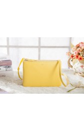 Celine Small Trio Crossbody Bag 3001 in Lemon Yellow Original Calfskin Leather VS06733