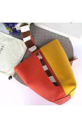 Celine Small Twisted Cabas in Orange and Yellow Smooth Calfskin C072068 VS06192