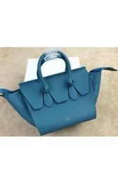 Celine Tie Nano Top Handle Bag Grainy Leather 98313 Blue VS03296
