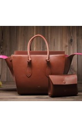 Celine Tie Nano Top Handle Bags Original Leather C3052 Wheat VS08160