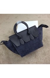 Celine Tie Nano Top Handle Bags Suede Leather C98313 Grey VS01820