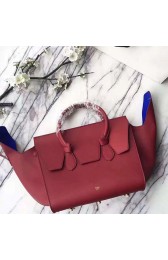 Celine Tie Top Handle Bag Burgundy Original Leather C010701 VS08983