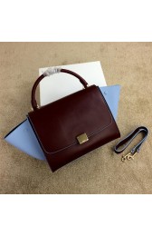 Celine Trapeze Bag Original Leather CL008 Burgundy&SkyBlue VS02160