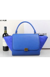 Celine Trapeze Bag Suede Leather C3342 Blue VS03265