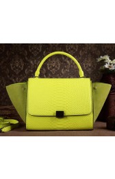 Celine Trapeze Top Handle Bag Snake Leather 3342 Lemon VS09257