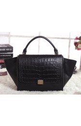 Celine Trapeze tote Bag 3342 in Black Crocodile with Original Leather YD VS00290