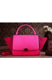 Celine Trapeze tote Bag 3342 in Peach Snakeskin with Original Suede Leather VS02133