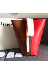 Celine Twisted Cabas Brown and Red Smooth Calfskin C14041 VS00054