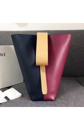 Celine Twisted Cabas Burgundy and Blue Smooth Calfskin 030403 VS05719