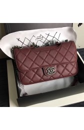 Chanel Burgundy Quilted Deerskin Perfect Edge Bag A14041 VS08504