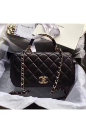 Chanel Lambskin Flap Bag with Top Handle Black A93752 VS02984