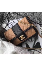 Chanel Lambskin Small Chain Wallet Beige A91365 VS03969