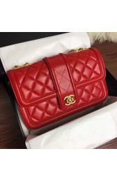 Chanel Quilted Lambskin Flap Bag Red A91365 VS02169