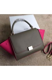 Cheap Celine mini Trapeze Bag Original Nubuck Leather CTA3345 Khaki&Rose VS05663