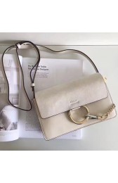 Cheap Imitation Chloe Faye Small Calfskin and Suede Shoulder Bag Grey 240602 VS05052
